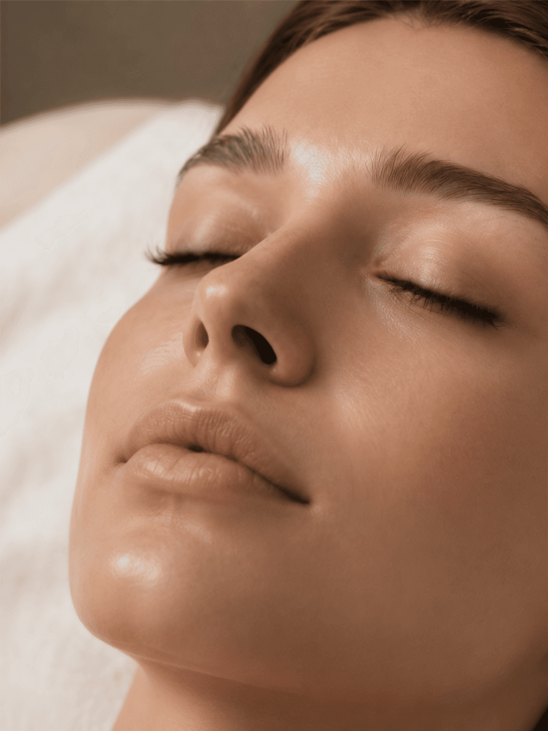 Entspanntes Gesicht während einer Facial-Behandlung
